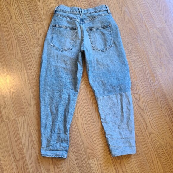 VERONICA BEARD CHARLIE BARREL LEG HIGH RISE JEANS CROPPED PATCHWORK DENIM sz 28 - Picture 4 of 9